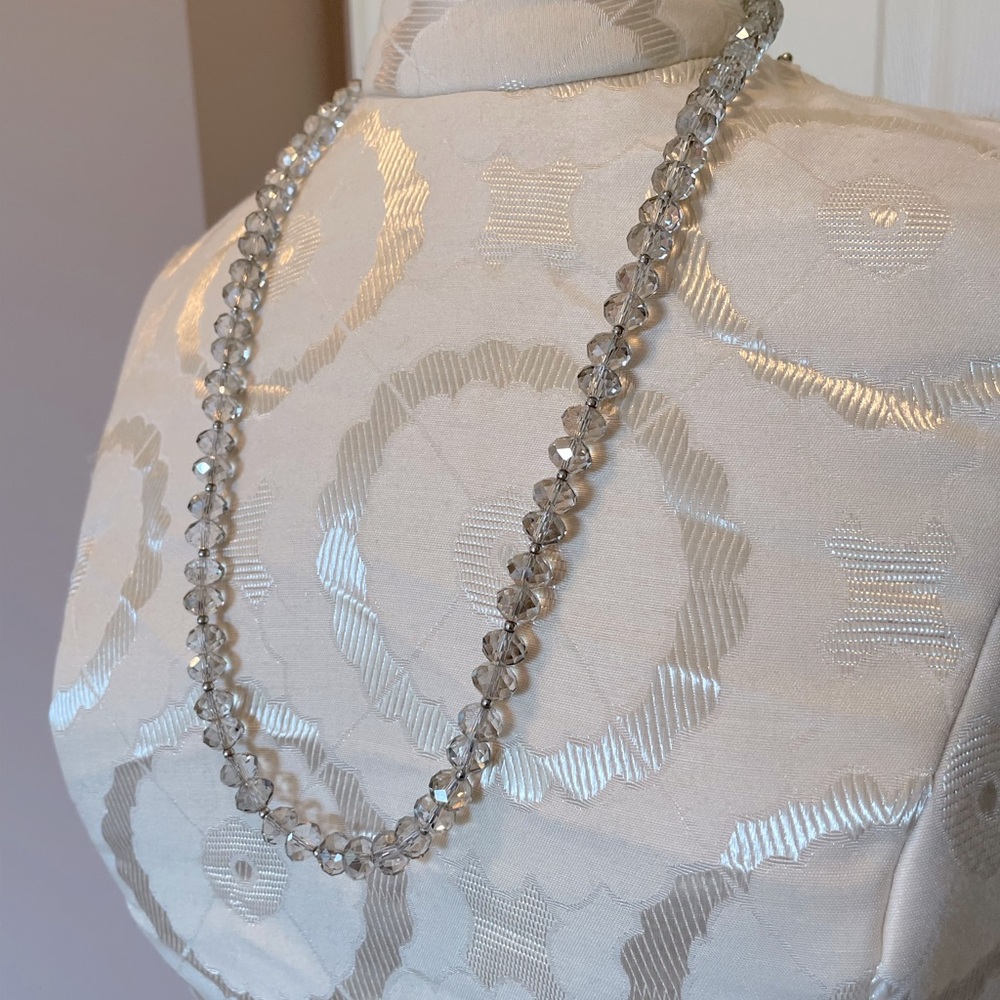 Banana Republic Opera-Length Clear Acrylic Beaded Necklace